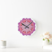 Cute Pink Mandala    Runde Wanduhr (Zuhause)