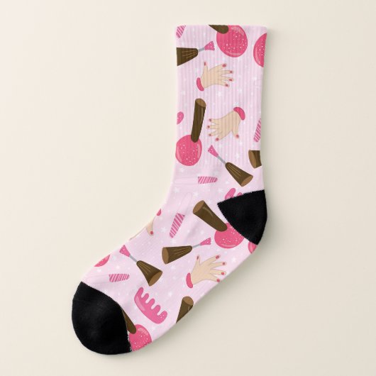 Cute Pink Manicure Socken (Links - Außen)