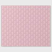 Cute Pink Modern Christmas Candy Cane Pattern Geschenkpapier (Flach)