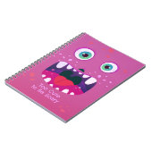 Cute Pink Monster Face Spiral Notebook Notizblock (Linke Seite)