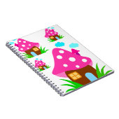 Cute Pink Mushroom House and Clouds  Baby Blanket Notizblock (Rechte Seite)