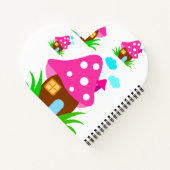 Cute Pink Mushroom House and Clouds  Baby Blanket Notizblock (Rückseite)