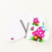 Cute Pink Mushroom House and Clouds  Baby Blanket Notizblock (Innenseite)