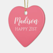 Cute Pink Name 21st Birthday Ornament (Links)