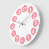 Cute Pink Numbers Große Wanduhr (Winkel)