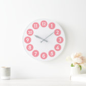 Cute Pink Numbers Große Wanduhr (Zuhause)