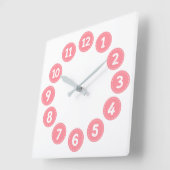 Cute Pink Numbers Quadratische Wanduhr (Winkel)