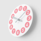 Cute Pink Numbers Runde Wanduhr (Winkel)