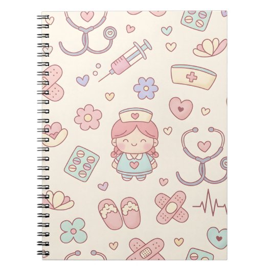 Cute Pink Nurse Medical Notebook Notizblock (Vorderseite)