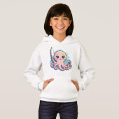 Cute Pink Octopus – Kids’ Hoodie (Vorne ganz)