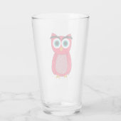 Cute Pink Owl Glas (Rückseite)