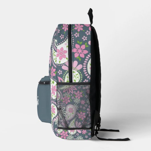 Cute Pink Paisley Pattern Personalized Bedruckter Rucksack (Rechts)