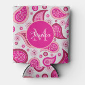 Cute Pink Paisley Personalised Dosenkühler (Vorderseite)