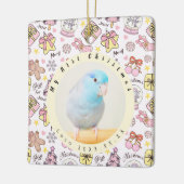 Cute Pink Pastel Christmas Pattern Photo Custom Keramikornament (Links)