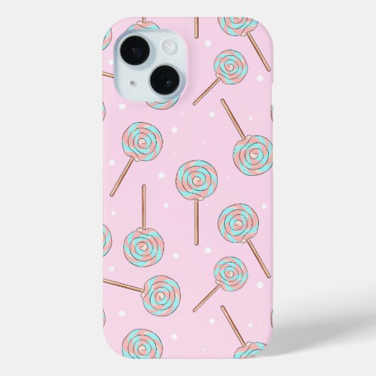 Cute Pink Pastel Lollipop Seamless Pattern Case-Mate iPhone Hülle (Rückseite)