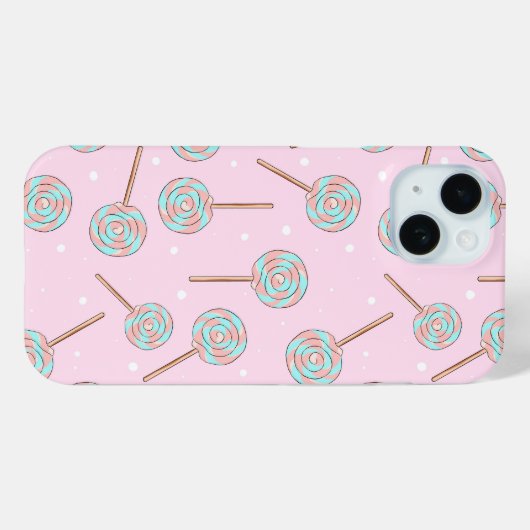 Cute Pink Pastel Lollipop Seamless Pattern Case-Mate iPhone Hülle (Rückseite (Horizontal))