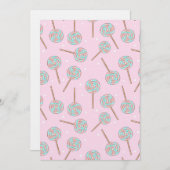 Cute Pink Pastel Lollipop Seamless Pattern Einladung (Vorne/Hinten)