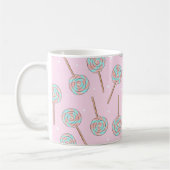 Cute Pink Pastel Lollipop Seamless Pattern Kaffeetasse (Links)