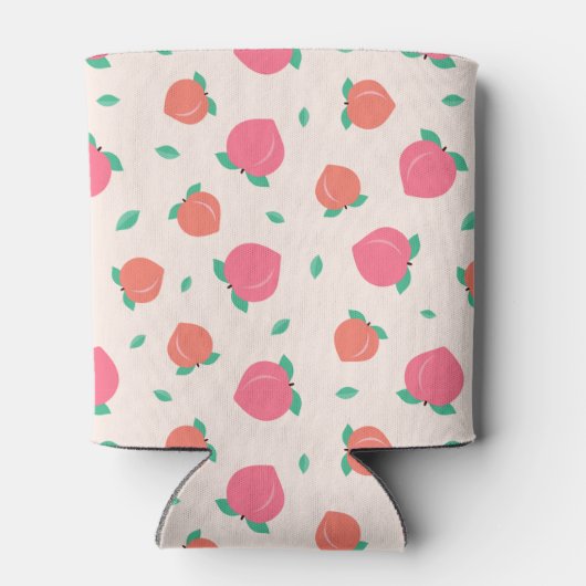 Cute Pink Peach Pattern Dosenkühler (Rückseite)