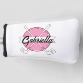 Cute Pink Personalized Golf Clubs Monogram Golf Headcover (Vorderseite)