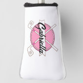 Cute Pink Personalized Golf Clubs Monogram Headcover (Rotieren 90)