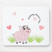 Cute pink pig for Valentine Mousepad (Vorne)