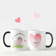 Cute pink pig for Valentine