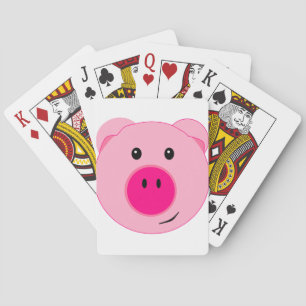 Cute Pink Pig Spielkarten