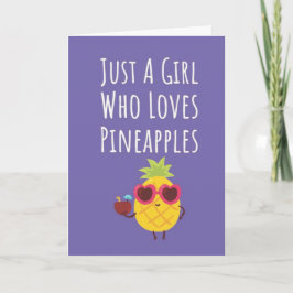 Cute Pink Pineapple Cards For Baby Girls Kid Fruit Karte