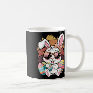 Cute Pink Plädoyer Pattern Easter Bunny Face Rabbi Kaffeetasse