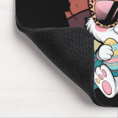 Cute Pink Plädoyer Pattern Easter Bunny Face Rabbi Mousepad (Ecke)