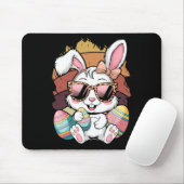 Cute Pink Plädoyer Pattern Easter Bunny Face Rabbi Mousepad (Mit Mouse)