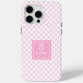 Cute Pink Plaid iPhone Case – Trendy Clear Design (Rückseite)