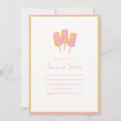 Cute Pink Popsicle Lemon Summer Soiree Party Einladung (Vorderseite)