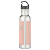 Cute Pink Prickly Pears Plant Lovers Custom Name Edelstahlflasche (Rückseite)