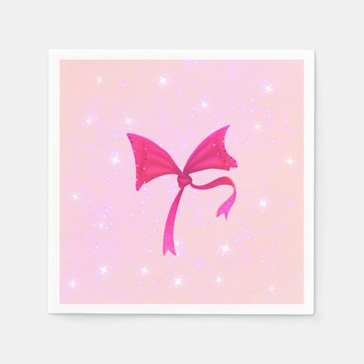 Cute Pink Princess Birthday Paper Napkin Serviette (Vorderseite)
