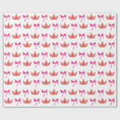 Cute Pink Princess Birthday Wrapping Paper Geschenkpapier (Flach)