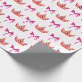 Cute Pink Princess Birthday Wrapping Paper Geschenkpapier (Ecke)