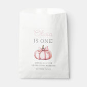 Cute Pink Pumpkin Baby Girl 1st Birthday Geschenktütchen (Vorderseite)