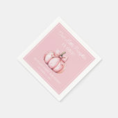 Cute Pink Pumpkin Girl Baby First Birthday Serviette (Ecke)