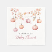 Cute Pink Pumpkin Girl Baby Shower Serviette (Vorderseite)