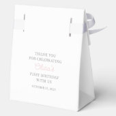 Cute Pink Pumpkin Girl First Birthday  Geschenkschachtel (Rückseite)