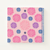Cute Pink Purple Blue Floral Pattern Personalised Notizblock (Rückseite)