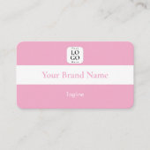 Cute Pink QR-Code-Logo Visitenkarte (Vorderseite)