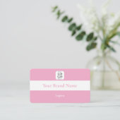 Cute Pink QR-Code-Logo Visitenkarte (Stehend Vorderseite)