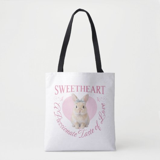 Cute Pink Rabbit Tasche (Vorderseite)