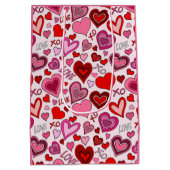 Cute Pink Red Hearts Blush Love Pattern Mittlere Geschenktüte (Rückseite)