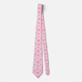 Cute Pink Ribbon and Gingham Sweet Girly Pattern Krawatte (Vorderseite)