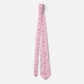 Cute Pink Ribbon and Gingham Sweet Girly Pattern Krawatte (Rückseite)