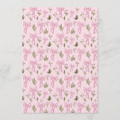 Cute Pink Ribbon Floral Seamless Pattern Einladung (Vorderseite)